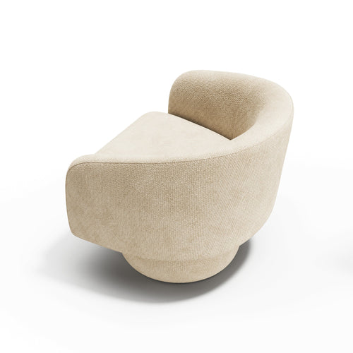 Sia Home - Draaistoel ARLO - krullend fluweel beige 74cm