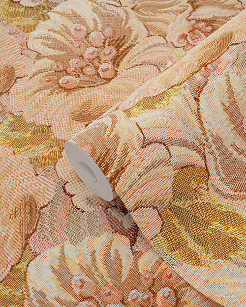 ESTAhome behang bloemmotief lichtbruin, beige en geel - 50 x 900 cm - 131292 - vtwonen shop