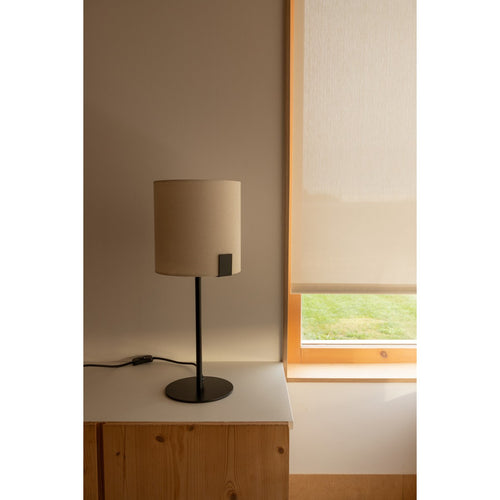 Faro NILA Tafellamp Met Ronde Kap Mat Zwart Met Off White Kap