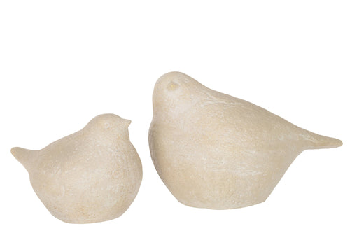 J-Line figuur Vogel - polyresin - creme - large