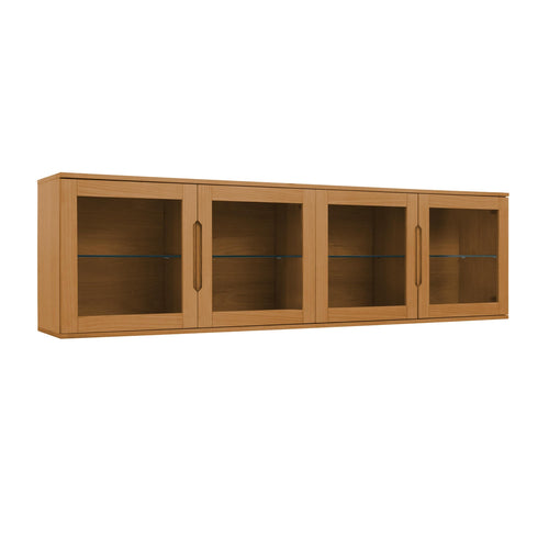 Furnhouse 4-deurs wandkast Kerteminde - Natuurlijk eikenhout - MDF, Eikenfineer, Glas - 37x213x60