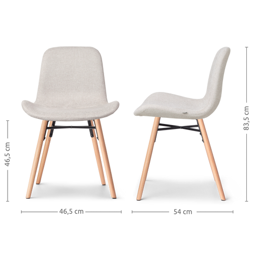 Nolon Nena-Fé Eetkamerstoelen Set van 2 - Beige - Hout Poten - vtwonen shop