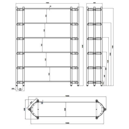 DÉJA Living Wandkast Granada - Bruin Eiken - 160x40x200cm