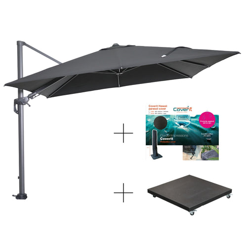 Garden Impressions Hawaii parasolset 300x300 zwart 90 kg