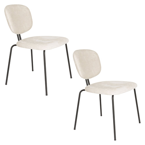 Housecraft Living Bouton Eetkamerstoelen Off White - Set van 2 - vtwonen shop