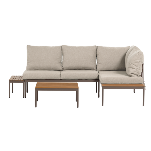 WOOOD loungeset Modulair tuin Zaro - Metaal/Polywood - Beige - 65x183x67