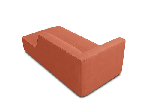 Micadoni rechter chaise longue Ruby structurele stof, koraal - 180x93x69cm