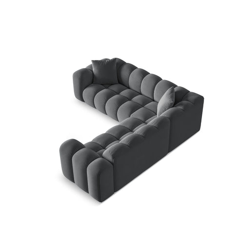 Cosmopolitan Design - Hoekbank Treno 3-zits, flueel grijs - 240x240x70cm