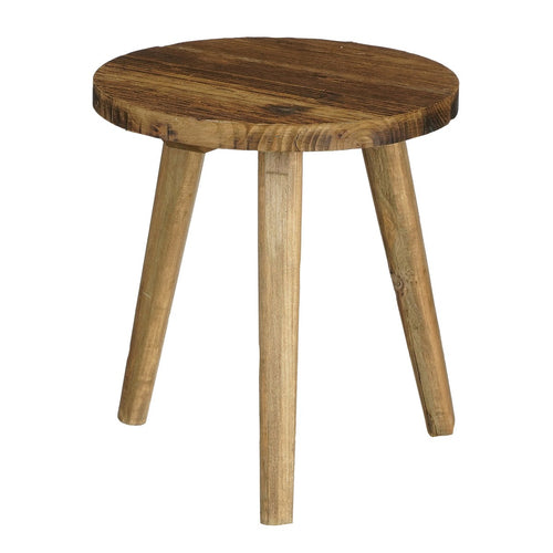 Mica Decorations Bold Bijzettafel - Salontafel Hout van Gerecycled Hout met Natuurlijke Houtnerven - Nachtkastje Rond voor de Woonkamer - Hoogte 28 x