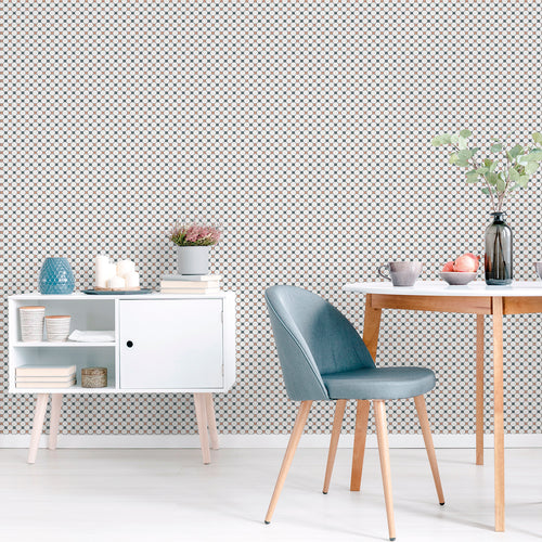 Sanders & Sanders behang ruiten beige en donkerblauw - 53 cm x 10 m - 640355 - vtwonen shop