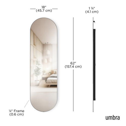 Umbra pilvormige spiegel Hubba - 45 x 157 x 5 cm - titanium