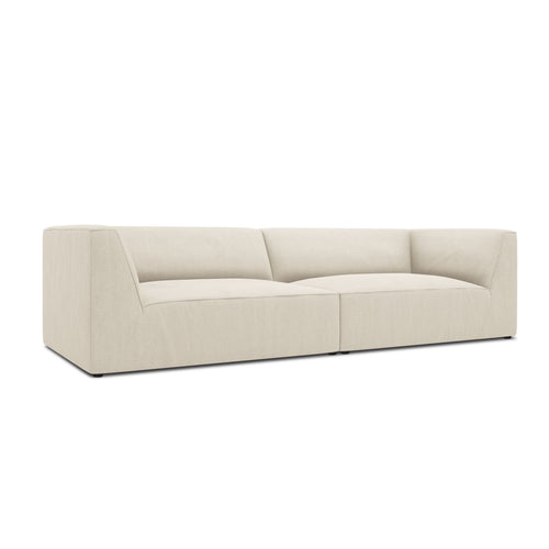 Cosmopolitan Design - Bank Siena 4-zits, ribfluwelen lichtbeige - 93x302x69cm