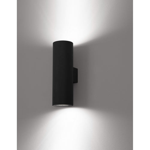 Merano Fresno Outdoor Up Down Wandlamp Sandy Zwart Aluminium, Glas LED Chip 10W 1857Lm 3000K IP65