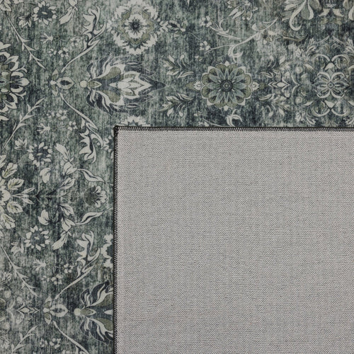 Mrcarpet Vintage Loper Vloerkleed wasbaar  Groen Elio 80x250cm 80 x 250cm