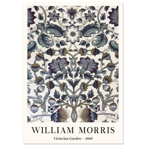 Artfulprints Poster William Morris - Victorian garden 1889   - A4 21x29.7 cm - Grijs