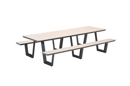 Bell picknick Set - 280x178 cm - carbon black - light teak Vironwood - vtwonen shop