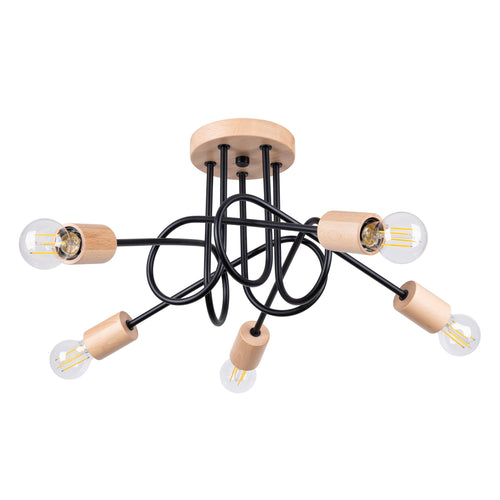 Sollux Lighting Kroonluchter EMBER 5 zwart - 15x61x26cm