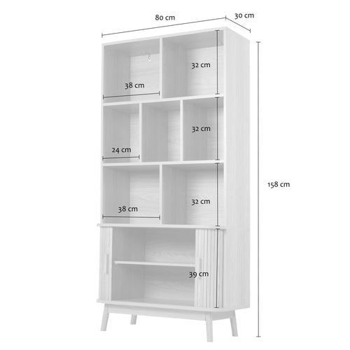 Calicosy - ERNEST Boekenkast Woonkamer - Licht hout - 40x80x157,5 cm