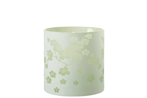 J-Line windlicht Bloemen -  glas - groen - extra large - vtwonen shop