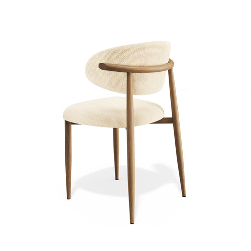 Premium Interiors - Set van 2 stoelen LINA - krullend fluweel crème 52cm