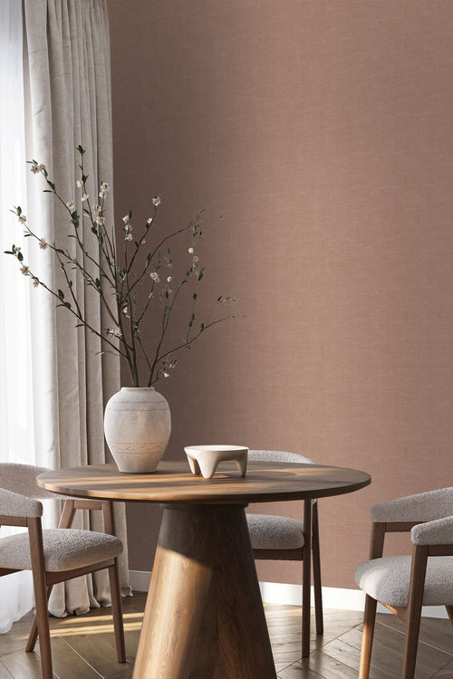 Origin Wallcoverings behang linnenstructuur terracotta - 53 cm x 10.05 m - 348013