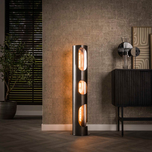 Giga Meubel Vloerlamp Organic - Zwart Metaal - 3-Lichts - 25x25x100cm