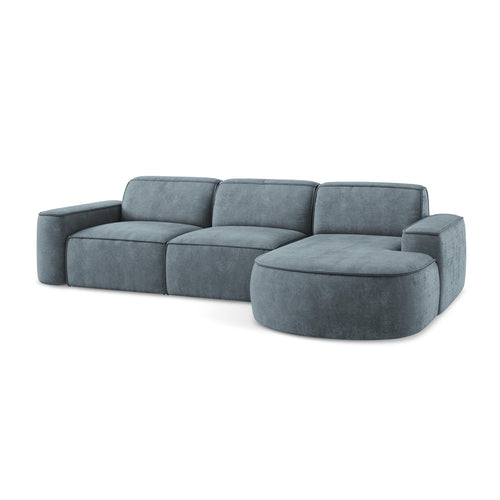 LaMiaSofa hoekbank rechts Melissa - chenille stof - jeans - 284x166x70