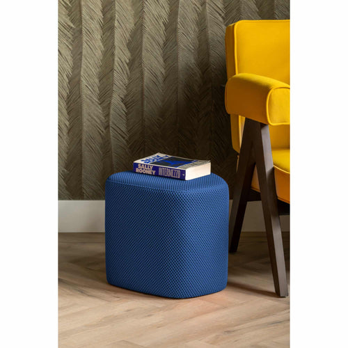 Leitmotiv poef Retro Mesh - blauw - 36x36x36cm