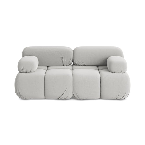 LaMiaSofa Tweezits modulaire bank Sanremo - velours - zilver - 190x96x70