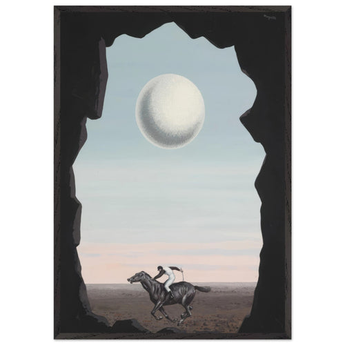 Artfulprints Poster met Lijst René Magritte - Le jockey perdu   - 70x100 cm - Blauw
