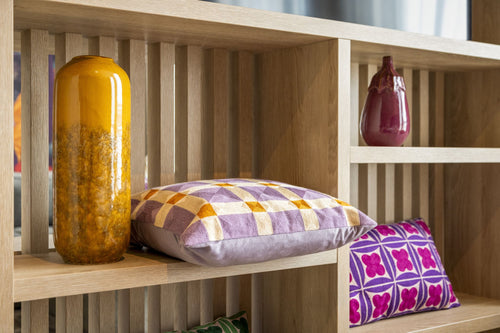 CLOVER - kussenhoes 30x50 cm - geometrisch - geborduurd - Deep Lavender - paars