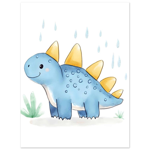 Artfulprints  Blauwe dinosaurus   poster 30x40 cm - vtwonen shop
