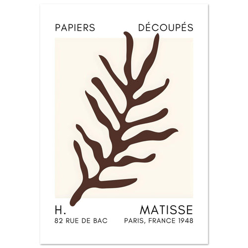 Artfulprints Poster met Lijst Matisse – Ocean flora brown   - 70x100 cm - Bruin