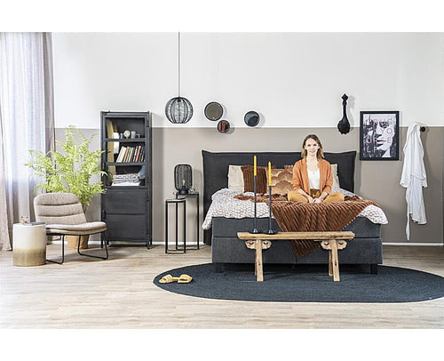 FurniLux Tafellamp Carbo – Stijlvolle Zwart Metalen Tafellamp - 24x24x38cm - vtwonen shop