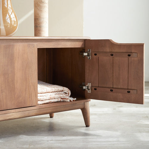 Tikamoon Tv-meubel van massief mangohout 160 cm - Donkerbruin - vtwonen shop