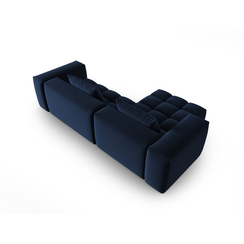 Cosmopolitan Design - Modulaire hoekbank links Verona 3-zits, flueel koningsblauw - 145x260x70cm