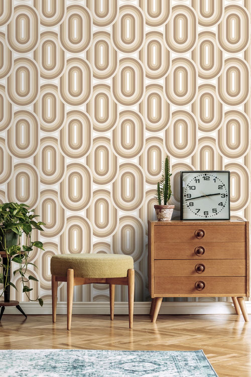 ESTAhome behang retro ornamenten beige en bruin - 53 cm x 10.05 m - 130981