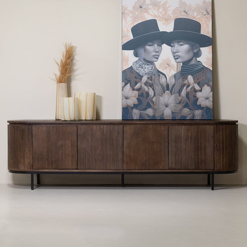 Giga Meubel Tv-Meubel Tora - Mangohout/Metaal - Donkerbruin - 200cm - vtwonen shop