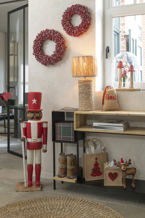 J-Line kerstfiguur Eland Kerstmis Hoed - ijzer - mix - large