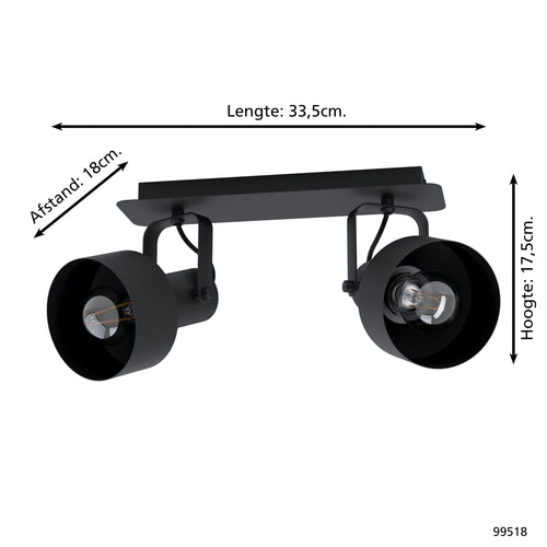 EGLO spot Casibare - e27 - 33,5 cm - zwart - vtwonen shop