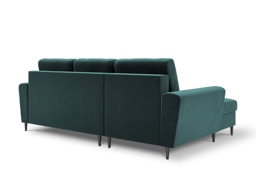 Cosmopolitan Design Uitklapbare hoekbank links met opbergdoos Kyoto 4-zits, flueel, olie - 145x241x88cm