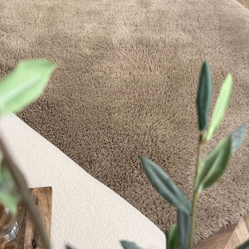 Interieur05 vloerkleed Furr - bruin -  Ø 120 cm