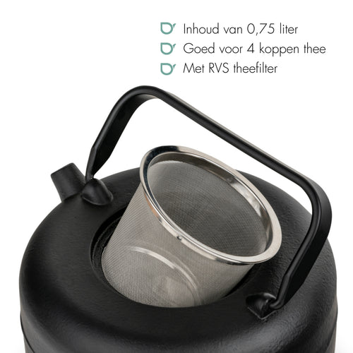 Bredemeijer - Theepot Henan 0,75L gietijzer zwart