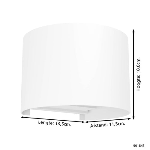 EGLO wandlamp Calpino 3 - led - ip54 - wit - vtwonen shop