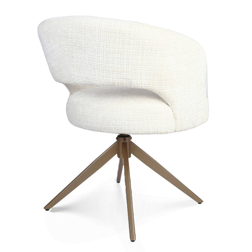Starfurn Eetkamerstoel Demi - Off White/Brons - Set van 2