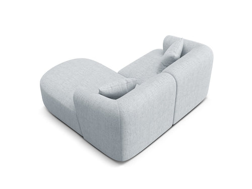 Cosmopolitan Design Modulaire hoekbank rechts Campi 3-zits, structurele stof lichtgrijs - 156x180x70cm