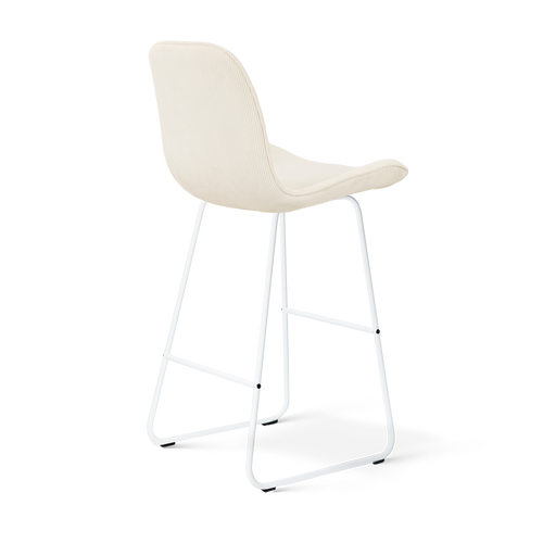 Nolon Nino-Fé Barkruk Rib Beige - Wit Onderstel - 75 Cm