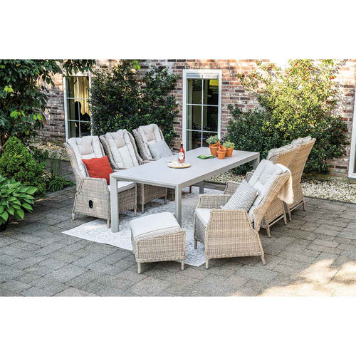 Garden Impressions loungestoel Marbella vintage willow incl voetenbank