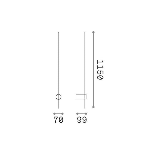 Ideal Lux ESSENCE Geïntegreerde LED-wandlamp van messing, 2150lm, 3000K