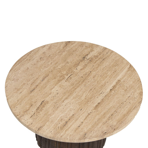 Giga Meubel Salontafel Juan - Rond - Travertin - 60cm